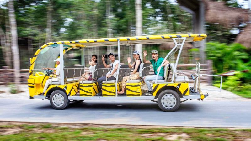 Các phương tiện di chuyển tại Safari Phú Quốc