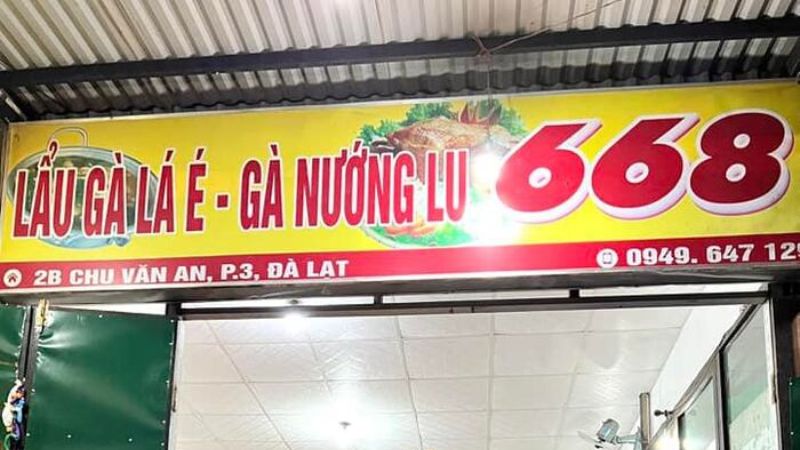 không gian quán lẩu gà lá é 668