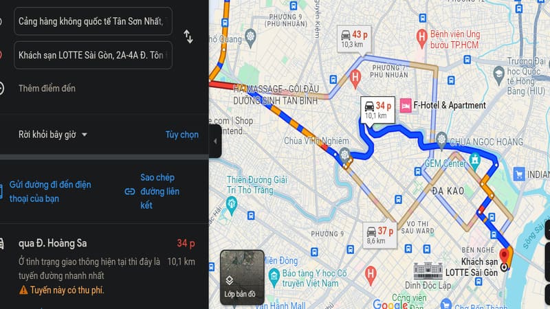 Cách di chuyển đến khách sạn Lotte