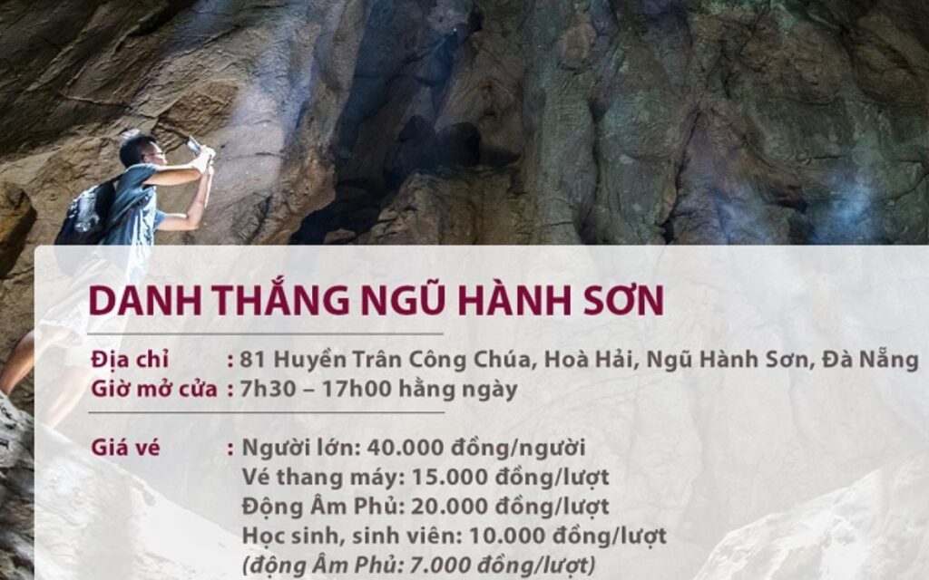 Giá vé của khu du lịch Ngũ Hành Sơn