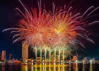 Hãy cùng chiêm ngưỡng màn bắn pháo hoa Tết Dương Lịch lung linh trên bầu trời thành phố biển