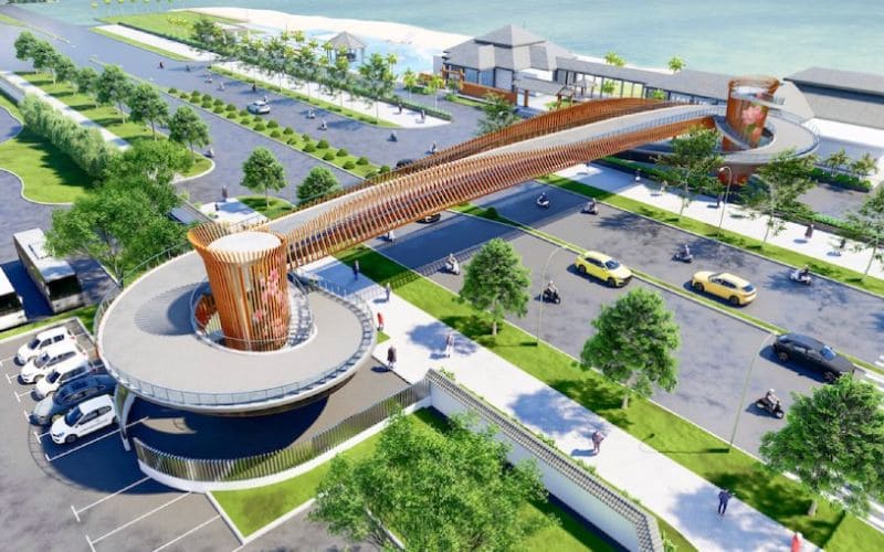 Cầu đi bộ Đà Nẵng - Biểu trưng cho sự gắn bó Việt - Nhật 7 Vị trí của cầu đi bộ bắt ngang qua tuyến đường Nguyễn Tất Thành